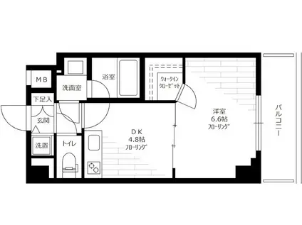エグゼ浅草弐番館(1DK/9階)の間取り写真