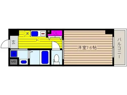 住吉ヴィラ(1K/2階)の間取り写真