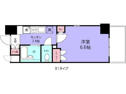 グランシャルム浦安(1K/3階)の間取り写真
