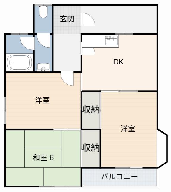 コーポドリームE(3DK/2階)の間取り写真
