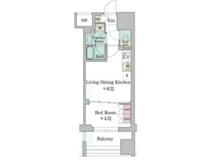 BRILLIA IST 墨田曳舟(1LDK/5階)の間取り写真