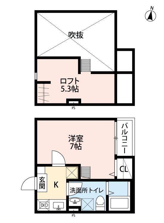 ALSTROMERIA(1K/2階)の間取り写真