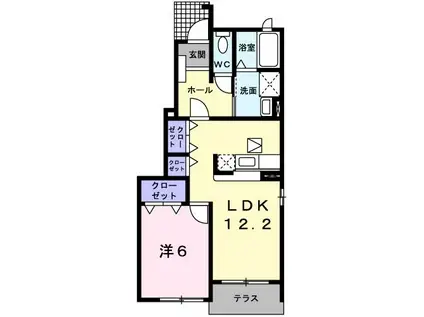 プレイン・コートSI(1LDK/1階)の間取り写真