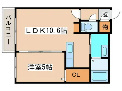 COLORE N32 イースト(1LDK/5階)の間取り写真