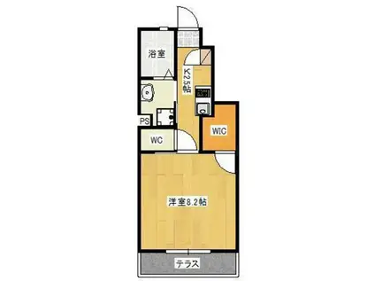 コーポレーヴ雄町(1K/1階)の間取り写真