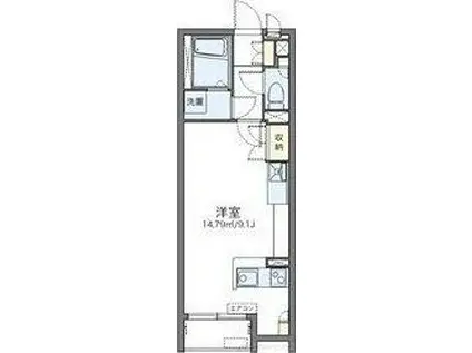 レオネクストエスプリ(1K/1階)の間取り写真