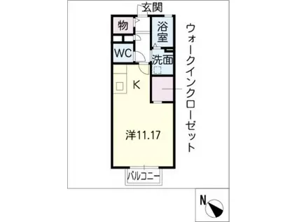 セントラルコート(ワンルーム/2階)の間取り写真