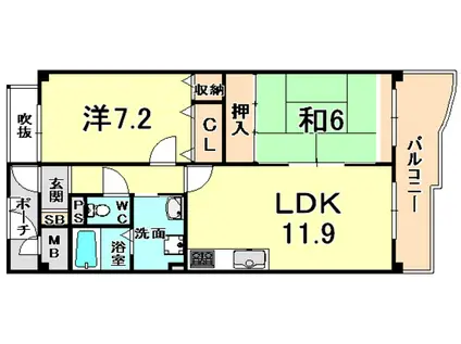 KDXレジデンス夙川ヒルズ 1番館(2LDK/3階)の間取り写真