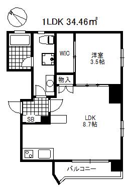 エルトストコウベ(1LDK/9階)の間取り写真