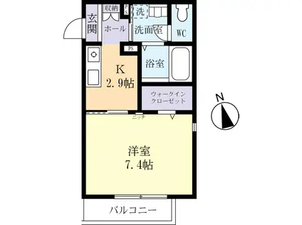 ダール・フルート真鍋(1K/1階)の間取り写真