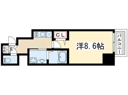 フェニックス新大阪(1K/11階)の間取り写真