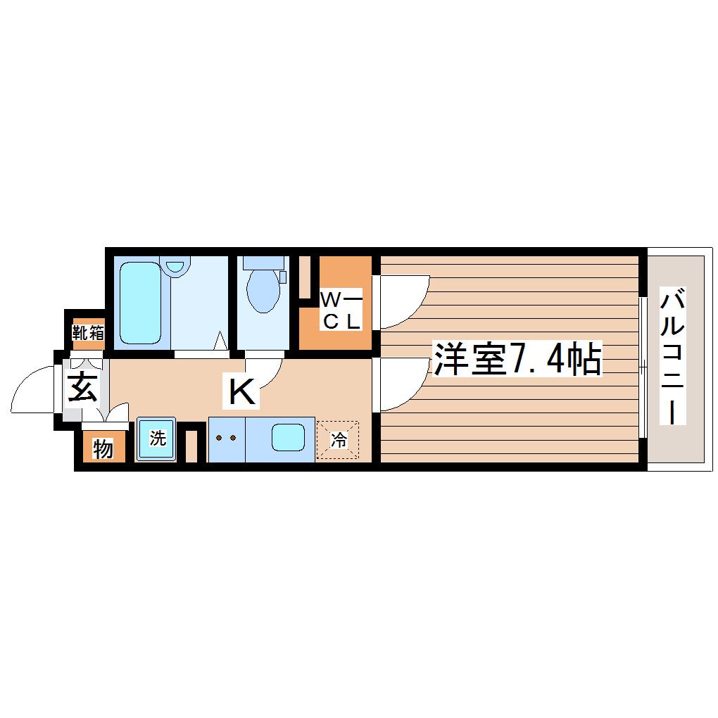 プライムアーバン仙台五橋(1K/4階)の間取り写真