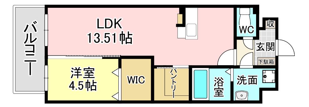 THE STAGE紅梅(1LDK/5階)の間取り写真