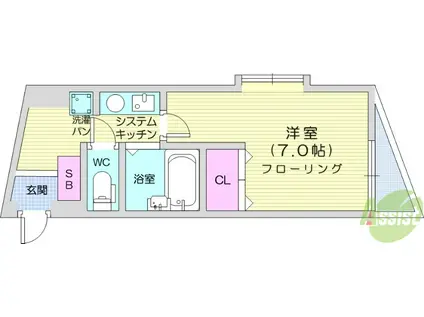 アトラスヒルズ(1K/4階)の間取り写真