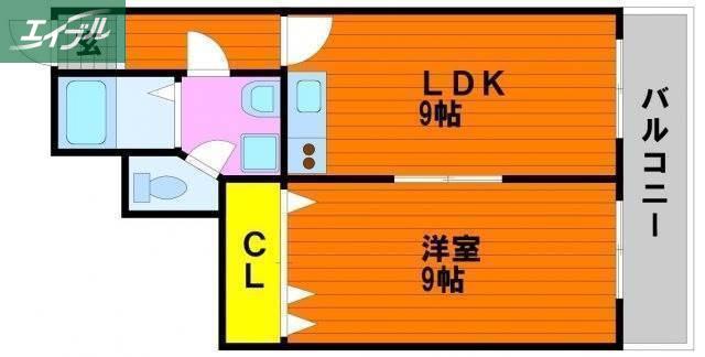 マーベル・エトワール(1LDK/2階)の間取り写真