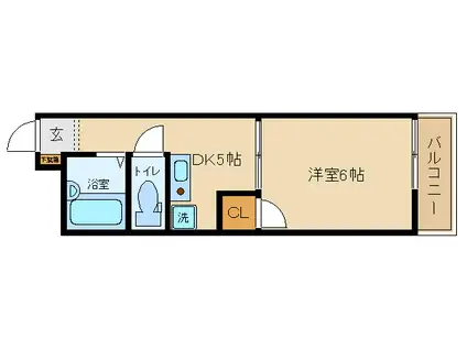 ビスタハイツ(1DK/2階)の間取り写真