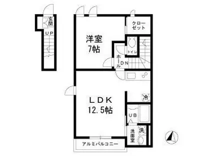 プレジオ綾瀬(1LDK/2階)の間取り写真
