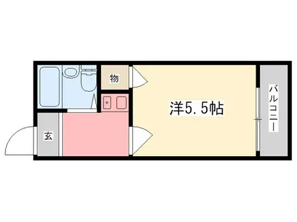 コスモス伊伝居(1K/2階)の間取り写真