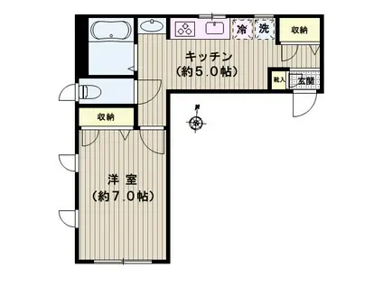 PETIT 小日向(1K/2階)の間取り写真