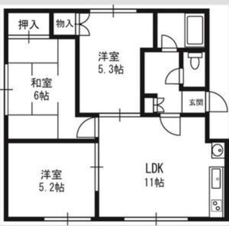 第2コーポ栄(3LDK/2階)の間取り写真