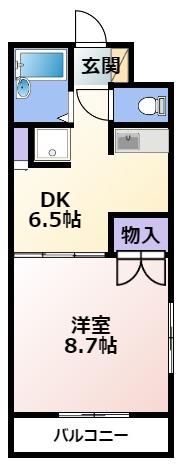 プレジデントヴィラA(1DK/3階)の間取り写真