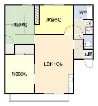 パームクレストE棟(3LDK/2階)の間取り写真