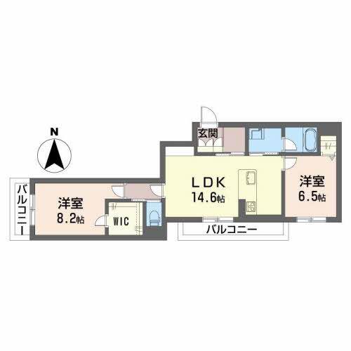 クオレール(2LDK/3階)の間取り写真