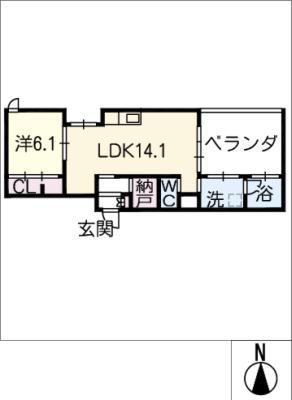 SUNNY・SIDE VI(1SLDK/2階)の間取り写真