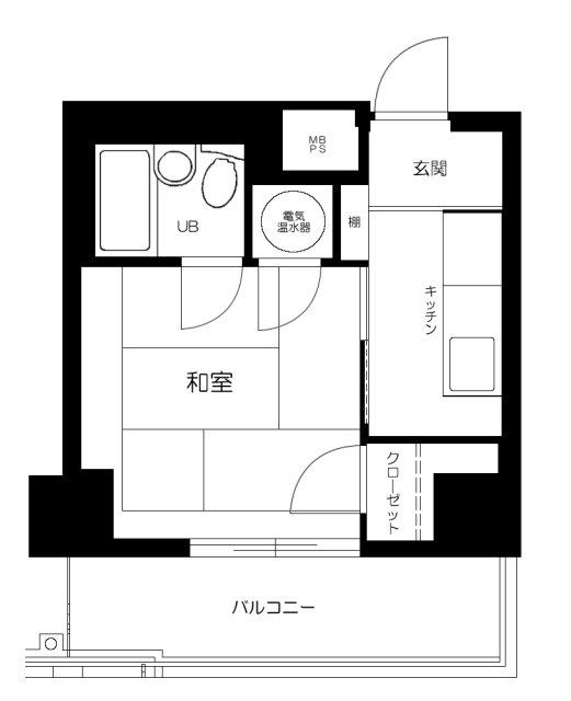 シティハイツ大井町(1K/4階)の間取り写真