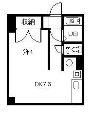 ベルディーコート本町(1DK/1階)の間取り写真