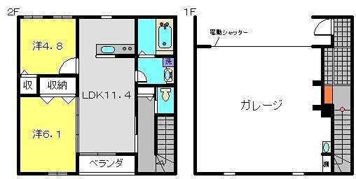 シェブロン・ルージュ(2LDK/1階)の間取り写真