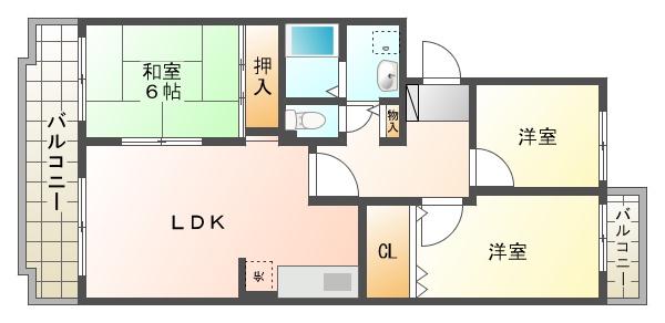 マッティーナ神戸弐番館(3LDK/4階)の間取り写真