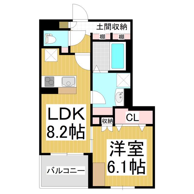 グランゼフィール(1LDK/1階)の間取り写真