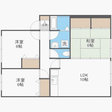 ステラ柏原B(3LDK/2階)の間取り写真