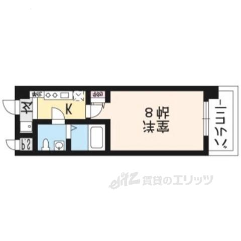 グランドパレス西院 東館(1K/7階)の間取り写真