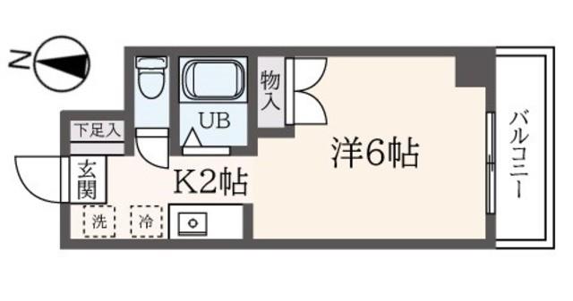 プロニティ多摩I(ワンルーム/1階)の間取り写真