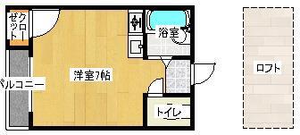 センエイ新室見(ワンルーム/2階)の間取り写真