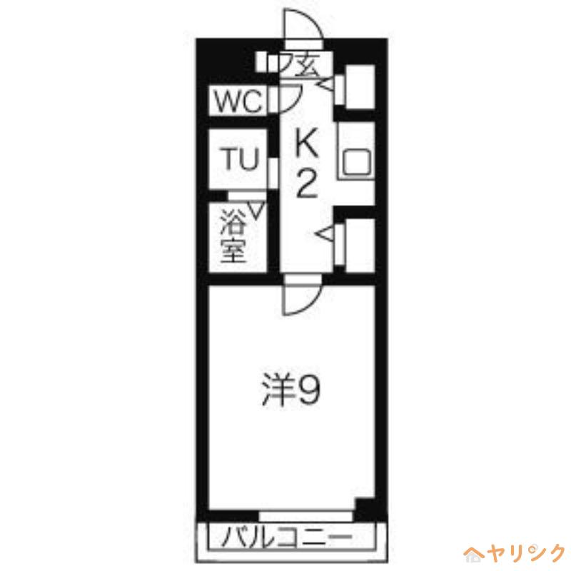 名鉄小牧線 味鋺駅 徒歩1分 4階建 築18年(1K/2階)の間取り写真