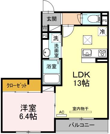 メゾンヴィクトワール梶ヶ谷(1LDK/2階)の間取り写真