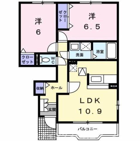 スウィートレジデンス2番館(2LDK/1階)の間取り写真