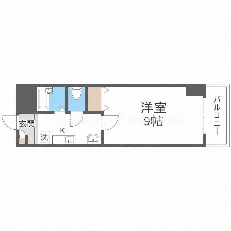 ステュディオ リヴァージュ(1K/6階)の間取り写真