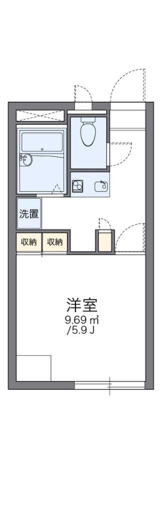 レオパレスパルク(1K/2階)の間取り写真