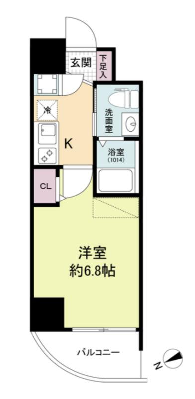 セレニテ九条リアン(1K/2階)の間取り写真