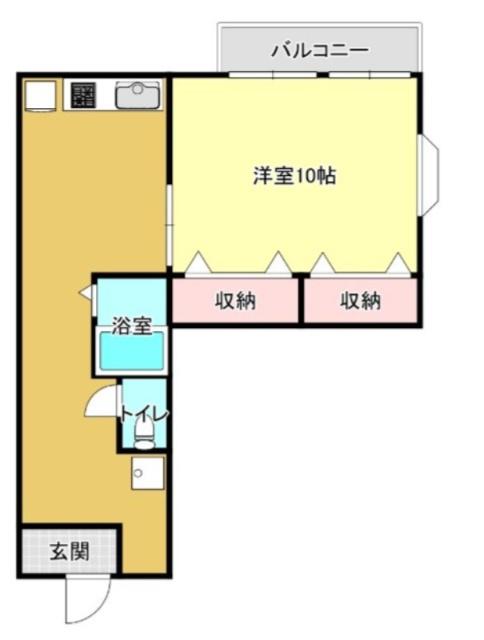 ラフィーネ平安(1DK/2階)の間取り写真