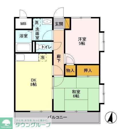 エミネンスMIYA(2DK/3階)の間取り写真