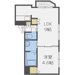 MEDIOANDES(1LDK/2階)の間取り写真