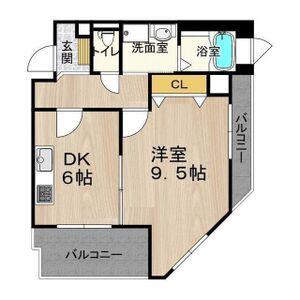 CITY SPIRE難波サウスタワー(1DK/6階)の間取り写真