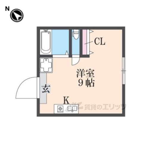 ヴィラマキノ(ワンルーム/2階)の間取り写真