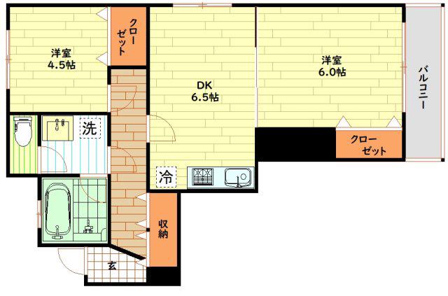 CITY SPIRE難波プレミア(1LDK/10階)の間取り写真