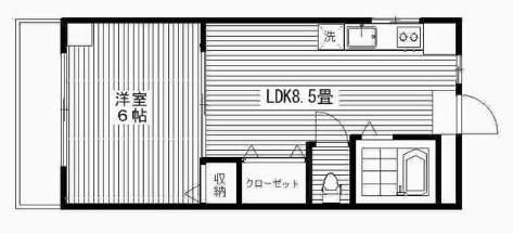 福島グリーンコーポラス(1LDK/2階)の間取り写真